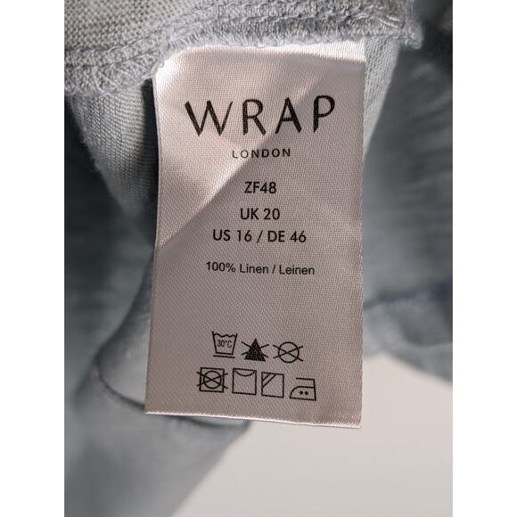 WRAP London Top Linen Braided Texture Crop Silver Boho Minimalist Silver Size 16 - Picture 7 of 10